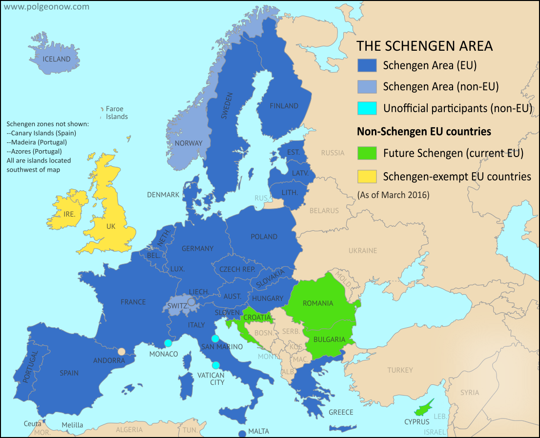 Bezvizni Re Im Embassy Of Bosnia And Herzegovina Ambasada   Schengen Countries Map 2016 03 